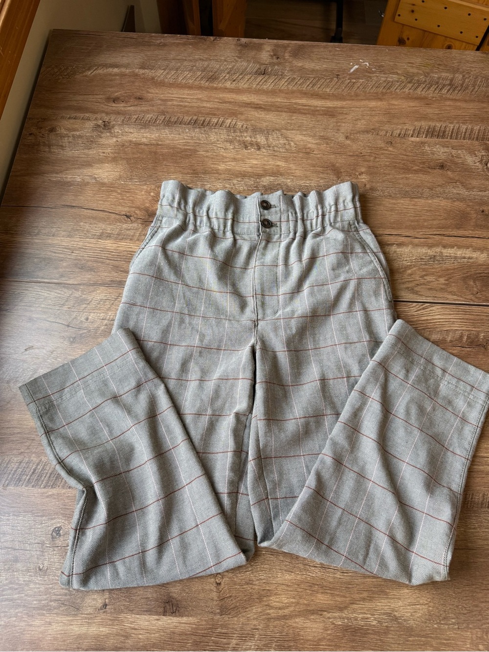 Madewell Brown Herringbone Plaid Trousers